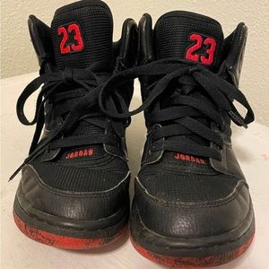 NIKE JORDAN 1 FLIGHT 4 PREM PREMIUM BG Black And Red Size 5Y (women’s 6.5)